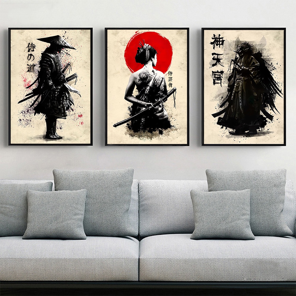 Japanese Samurai Canvas Painting Wall Art Character Posters And Prints Home Decorating Picture