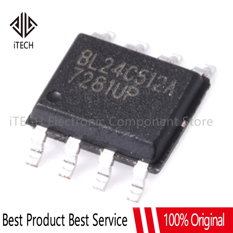 ชิปวงจรรวม BL24C512A-PARC BL24C512A SMD SOP-8 512KB EEPROM 24C512 5 ...