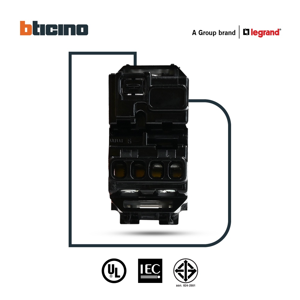 BTicino 1 Way Switch 1 Gang lightable 250V สวิตซ์ทางเดียว 1 ช่อง ...