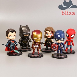 Bliss โมเดลฟิกเกอร์ อนิเมะ Avengers Q Version Captain America น่ารัก ของเล่น ของตกแต่งเค้ก ของขวัญ