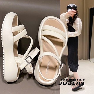 JUSLIN   รองเท้าแตะผู้หญิง ส้นแบน ใส่สบาย สไตล์เกาหลี รองเท้าแฟชั่น 2023 ใหม่  ทันสมัย Trendy Korean Style พิเศษ B98G0Q1 37Z230910