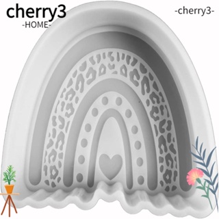 Cherry3 แม่พิมพ์ซิลิโคน รูปหัวใจ สีรุ้ง สีขาว 12*9.5*2.6 ซม. สําหรับทําขนม DIY