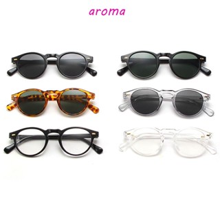 Aroma แว่นตากันแดด ทรงกลม ทรงเรขาคณิต ป้องกันรังสียูวี สไตล์เกาหลี สําหรับผู้หญิง และผู้ชาย