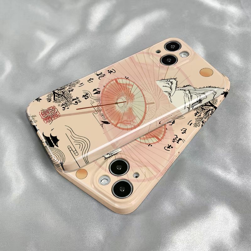 oh0u-เคสโทรศัพท์มือถือ-ลายร่มกระดาษ-สีชมพู-สําหรับ-apple-iphone-15-14-13pro-12-11xsmax-xr-7-8p