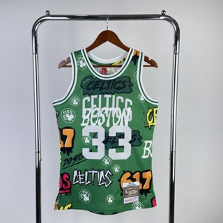 Mn เสื้อกีฬาบาสเก็ตบอล ลายทีม Boston Celtics No.5Garnett สไตล์วินเทจ #33Bird เสื้อเชิ้ต สําหรับผู้ชาย