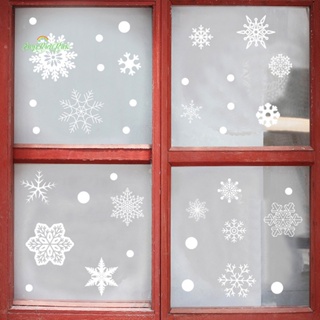 Erck&gt; ใหม่ สติกเกอร์ฟิล์ม ลายเกล็ดหิมะ กลิตเตอร์ สําหรับติดตกแต่งกระจก หน้าต่าง 37 ชิ้น