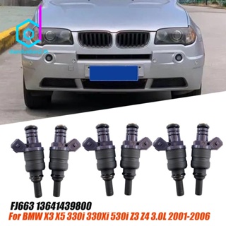 หัวฉีดน้ํามันเชื้อเพลิง FJ663 6 ชิ้น 13641439800 สําหรับ BMW X3 X5 330I 330Xi 530I Z3 Z42001-2006 3.0L 13537546244 13641427240 อะไหล่อุปกรณ์เสริม แบบเปลี่ยน