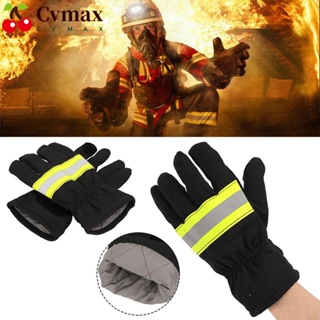 Cvmax ถุงมือนักดับเพลิง, ถุงมือฝึกดับเพลิง หน่วงไฟ, เครื่องมือเทอร์โมสตัท แบบหนา สีดํา ทนไฟ ได้มาตรฐาน