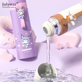 JULYSTAR Sanrio ถ้วยสแตนเลสเก็บความร้อน Cool Lomi Melody การ์ตูนแบบพกพาน่ารักถ้วยน้ำนักเรียนมูลค่าสูงผู้หญิง