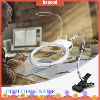 ♪Bagood♪พร้อมส่ง โคมไฟตั้งโต๊ะ LED 2x 5x คลิปหนีบแว่นขยาย AU