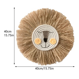 ด้ายถัก ติดตั้งง่าย ลายการ์ตูนสิงโต สไตล์นอร์ดิก สําหรับแขวนตกแต่งผนังห้องนอนเด็ก DIY