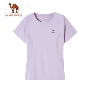 CAMEL SPORTS เสื้อกีฬาแขนสั้น แบบครึ่งแขน ดูดซับความชื้น สวมใส่สบาย แบบแห้งเร็ว สําหรับผู้หญิง