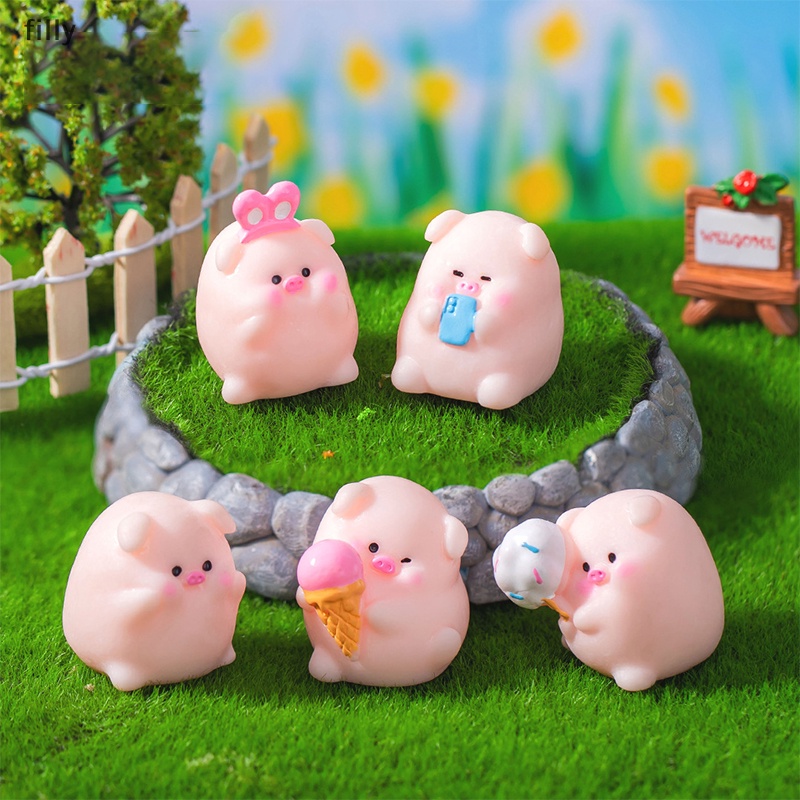 ตุ๊กตาฟิกเกอร์เรซิ่น-รูปหมูสีชมพูน่ารัก-ขนาดเล็ก-สําหรับตกแต่งบ้าน-ออฟฟิศ-คอมพิวเตอร์-ตั้งโต๊ะ