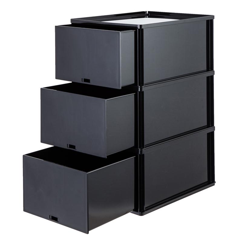 BOXBOX กล่องลิ้นชักอเนกประสงค์ สีดำ (3ชิ้น) รุ่น 9955S3 Shopee Thailand