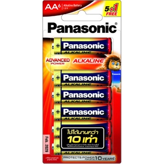 PANASONIC ถ่านอัลคาไลน์ AA แพ็ก 5 ฟรี 1