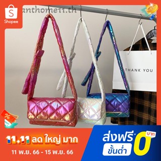 กระเป๋าสะพายไหล่ลําลอง ผ้าฝ้าย แต่งไล่โทนสี สําหรับสตรี