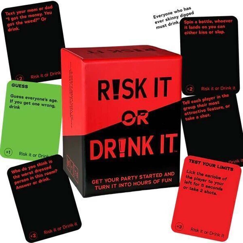 Risk It Or Drink - Fun Adult Party Game For Pregame, Birthday Party 