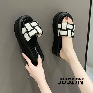 JUSLIN   รองเท้าแตะผู้หญิง ส้นแบน ใส่สบาย สไตล์เกาหลี รองเท้าแฟชั่น 2023 ใหม่  fashion สวย สไตล์เกาหลี Korean Style B28G1AJ 37Z230910