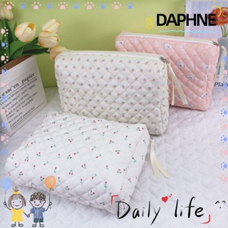Daphne กระเป๋าเครื่องสําอาง ผ้าฝ้ายนิ่ม ความจุขนาดใหญ่ น่ารัก สําหรับเดินทาง
