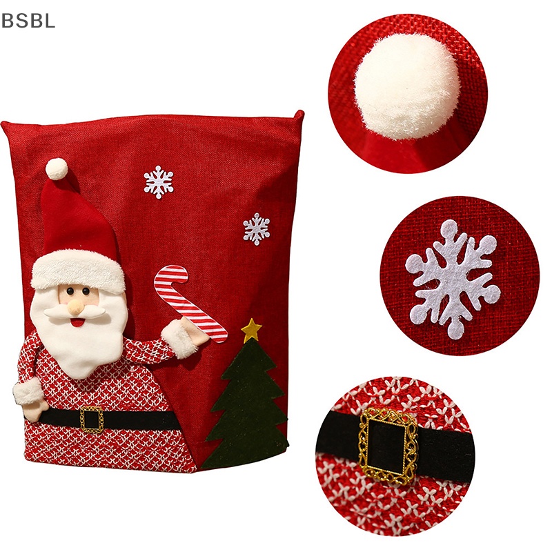 bsbl-ผ้าคลุมเก้าอี้-ลายสโนว์แมน-ซานต้าคลอส-สําหรับตกแต่งห้องครัว-ห้องรับประทานอาหาร