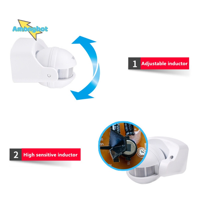 amonghot-gt-ใหม่-สวิตช์เซนเซอร์ตรวจจับการเคลื่อนไหว-อินฟราเรด-pir-180-องศา-สําหรับกลางแจ้ง