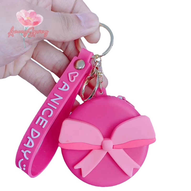 amongspring-gt-กระเป๋าสตางค์-ซิลิโคน-ลายบาร์บี้น่ารัก-สีชมพู-พร้อมพวงกุญแจ-แบบพกพา-สําหรับผู้หญิง