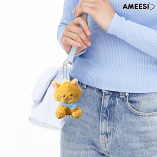 พวงกุญแจ จี้ตุ๊กตาการ์ตูนแมว Ameesi หน้ายิ้มน่ารัก แบบนิ่ม เหมาะกับของขวัญ สําหรับตกแต่งกระเป๋าเป้สะพายหลัง กระเป๋าเด็ก