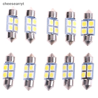Chee หลอดไฟ led 5050 31 มม. 4smd DC12v EN สีขาว สําหรับติดตกแต่งภายในรถยนต์ 10 ชิ้น