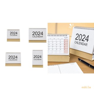 Exhila 2024 ปฏิทินตั้งโต๊ะ ขนาดเล็ก สําหรับตกแต่งบ้าน