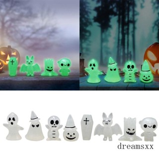 ฟิกเกอร์เรซิ่น รูปฟักทองฮาโลวีน แบบเรืองแสง สําหรับตกแต่งบ้าน 4 ชิ้น