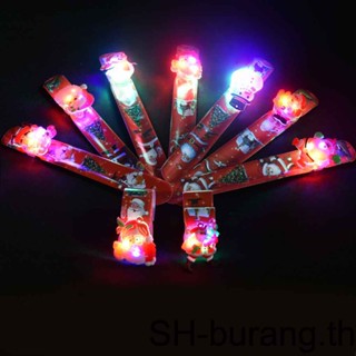 【Buran】สร้อยข้อมือเรืองแสง Led สุ่มลาย สําหรับตกแต่งปาร์ตี้คริสต์มาส