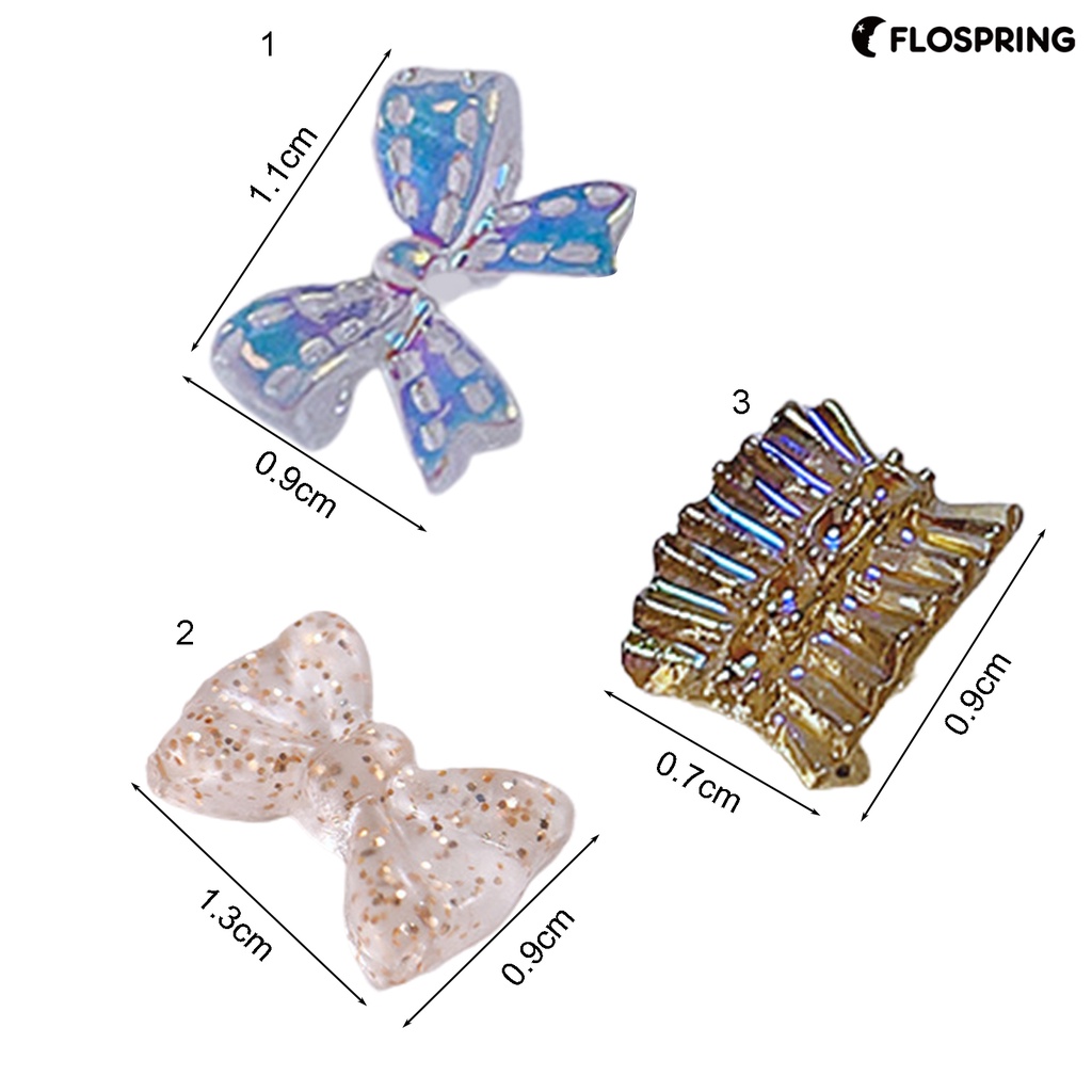 flospring-โบว์เรซิ่น-3d-แต่งพลอยเทียม-กลิตเตอร์-สําหรับตกแต่งเล็บ-diy-50-ชิ้น-ต่อชุด