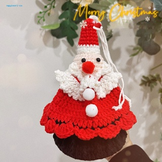 Ngyinnri.co ถุงผ้าถักโครเชต์ ลายซานตาคลอสน่ารัก แฮนด์เมด ใช้ซ้ําได้ ของขวัญคริสต์มาส สําหรับผู้หญิง
