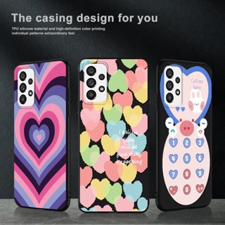 สําหรับ Samsung Galaxy A03 Core A13 A23 A33 A53 A73 5G เคสโทรศัพท์ซิลิโคน TPU แบบนิ่ม ลายหัวใจ กันกระแทก