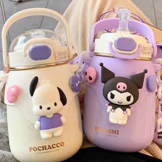 Sanrio กระติกน้ําร้อนสเตนเลส 316 ลายการ์ตูน Pochacco My Melody Cinnamoroll ความจุขนาดใหญ่ 700 มล. พร้อมหลอดดูด พกพาง่าย สําหรับออกกําลังกายกลางแจ้ง