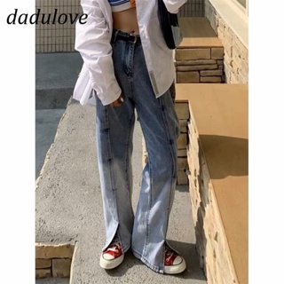 DaDulove💕 New American Ins High Street Washed Slit Jeans Niche High Waist Loose Wide Leg Pants plus Size Trousers