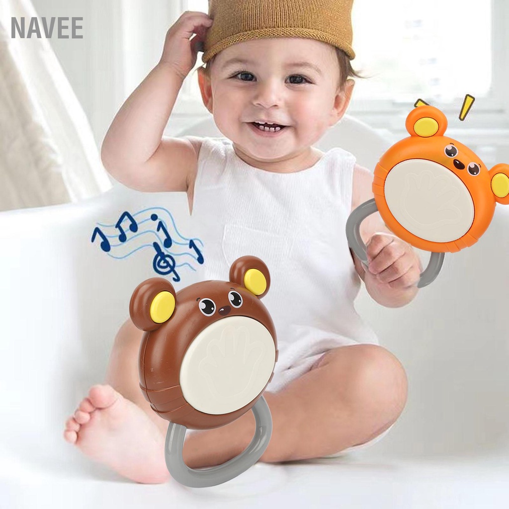 NAVEE Baby Rattle ของเล่นดนตรีแมวน่ารักรูปร่างไฟสีสันการเรียนรู้
