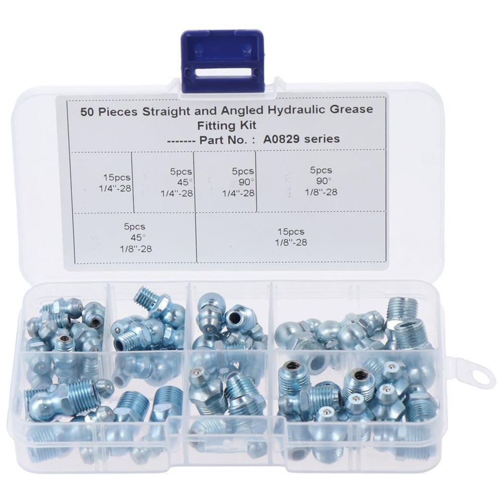 FEPS 50 ชิ้นจาระบี Zerk Kit, 45,90,180 องศาอุปกรณ์จาระบี,อุปกรณ์ท่อ ...