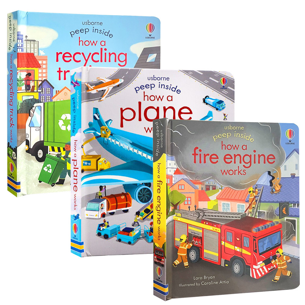 Usborne Peep Inside Series Book -How A Plane Works/How A Fire Engine ...