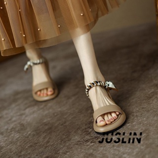 JUSLIN   รองเท้าแตะผู้หญิง ส้นแบน ใส่สบาย สไตล์เกาหลี รองเท้าแฟชั่น 2023 ใหม่  พิเศษ สวยงาม Unique Korean Style B98G1RM 37Z230910