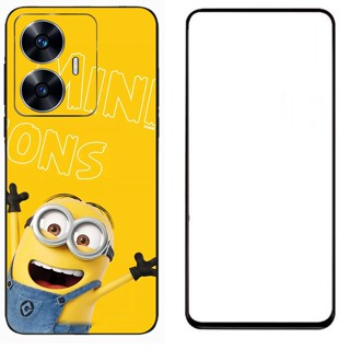 เคส Realme C55 Narzo N55 การ์ตูนน่ารัก พิมพ์ซิลิโคน TPU เคสโทรศัพท์ พร้อมฟิล์มกระจกนิรภัย