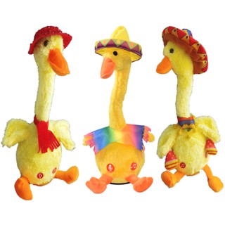 ของเล่นตุ๊กตาเป็ดเต้นรํา บันทึกเสียง ชาร์จ USB เพื่อการเรียนรู้ สําหรับเด็ก ของขวัญวันเกิด 0FS3