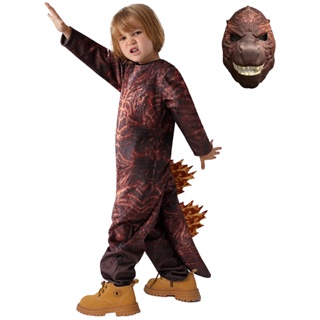 ชุดจั๊มสูทคอสเพลย์ รูปตุ๊กตาเปลวไฟ Godzilla สไตล์ใหม่ สําหรับเด็ก