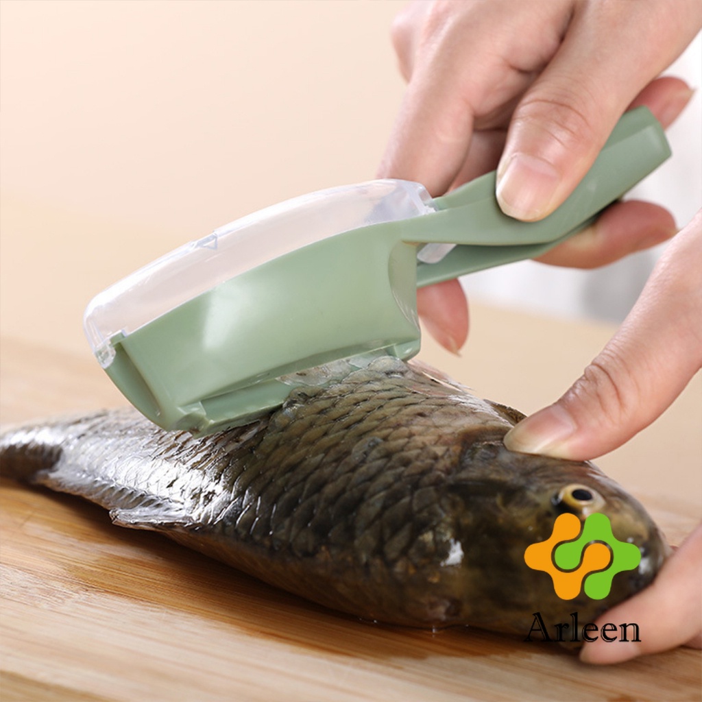 arleen-ที่ขูดถอดเกล็ดปลา-อุปกรณ์ครัว-มีกล่องเก็บเกล็ดปลาไม่ให้เลอะ-ของใช้ภายในครัว-fish-scale-scraper