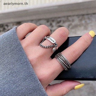 Aa แหวนโซ่ หลายชั้น พังก์ วินเทจ ฟิดเจ็ต แหวน สําหรับผู้ชาย ผู้หญิง ฮิปฮอป หน้ายิ้ม แหวนแฟชั่น เครื่องประดับ ของขวัญวันเกิด TH