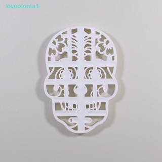 【loveoionia1】แม่พิมพ์พลาสติก รูปหัวกะโหลก 3D สําหรับทําคุกกี้ บิสกิต ช็อคโกแลต เค้ก เบเกอรี่【IA】