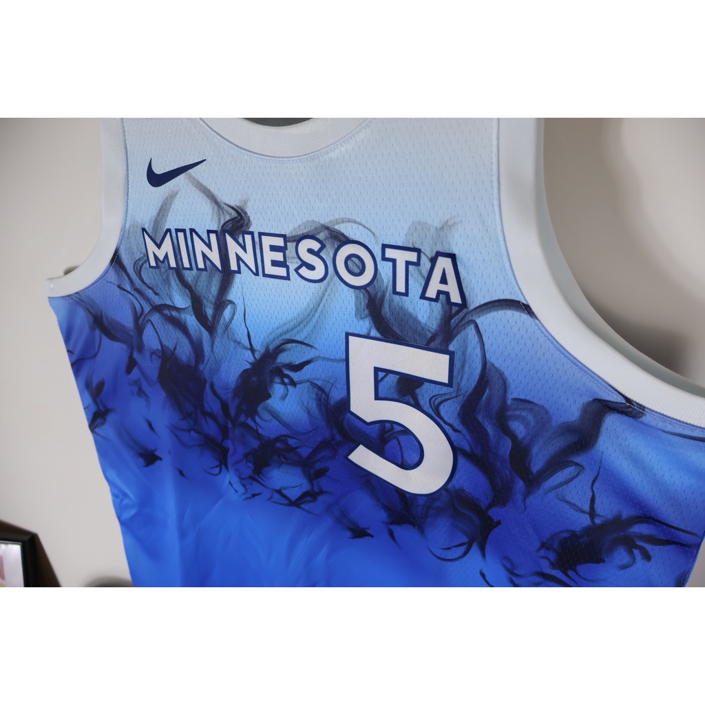 เสื้อกีฬาบาสเก็ตบอล-แขนกุด-ลายทีม-timberwolves-no-5edwards-season-23-24-สีดํา-สําหรับผู้ชาย