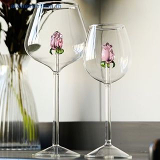 Alittlese แก้วไวน์แดง แชมเปญ ดอกกุหลาบน่ารัก 3D สีชมพู สร้างสรรค์ ของขวัญ สําหรับครัวเรือน TH