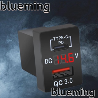 Blueming2 อะแดปเตอร์ซ็อกเก็ตชาร์จในรถยนต์ QC3.0 USB LED ดิจิทัล โวลต์มิเตอร์