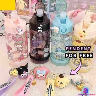 500ml Sanrio การ์ตูนฤดูร้อนกีฬาขวดน้ำ Cawan Plastik Kawaii Botol Air Cinnamoroll Kuromi My Melody Pom AUBESSTECHSTORE AUBESSTECHSTORE